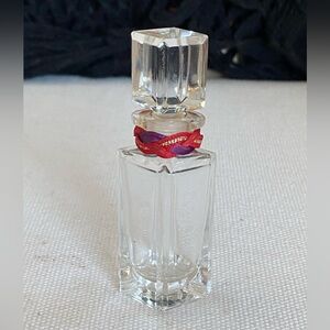 Vtg Giorgio Beverly Hills California RED Glass Bottle Faceted Stopper w Ribbon